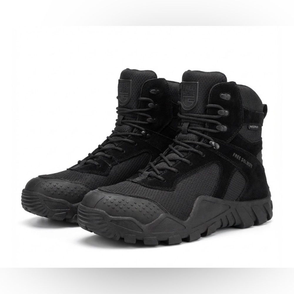 FREE SOLDIER Men's Waterproof Tactical Boots 11W Black Hiking Work Combat